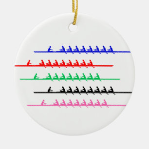 Crew-Rennen Rudern - Bis zu fünf Boote Keramik Ornament