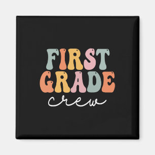 Crew Retro Groovy Vintag erster Schultag Magnet