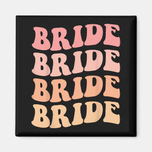 Crew Retro Wedding Bride Bachelorette P Magnet