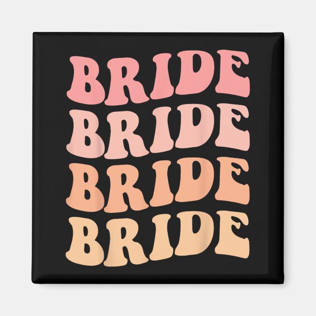 Crew Retro Wedding Bride Bachelorette P Magnet (Vorne)