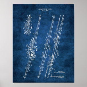 Crew Ruwing Poster Patentdiagramm der Rudermaschin