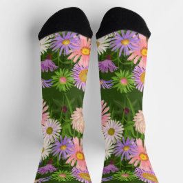 Crew-Socken aus Flor, rosa Aster Socken