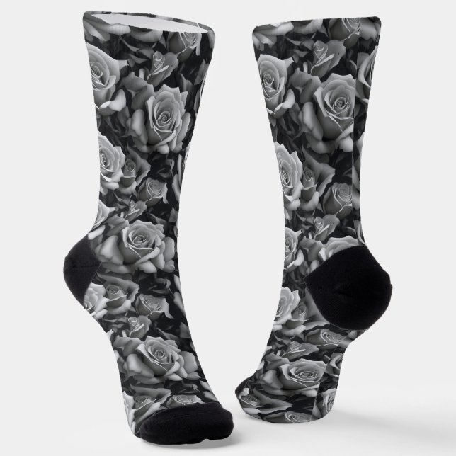 Crew-Socken aus Schwarz und Weiß Socken (Gewinkelt)