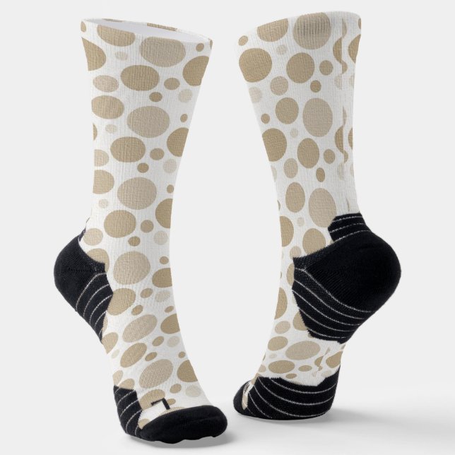 Crew Socken Beige Circles (Gewinkelt)