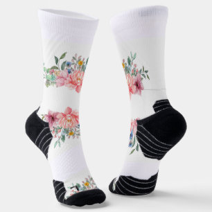 Crew Socken farbenfrohe Blumen