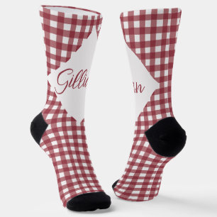 Crew Socken für Rot und Weiß Schachbretter individ