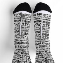 CREW-Socken für SCHWARZE und WEISSE SCHRIFTART