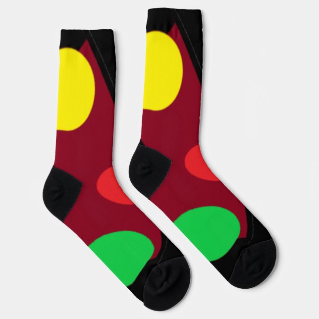 Crew Socken GIANT DOTS YELLOT ROT HELL GRÜN (Rechts)