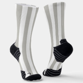 Crew Socken Grau und Weiß Streifen