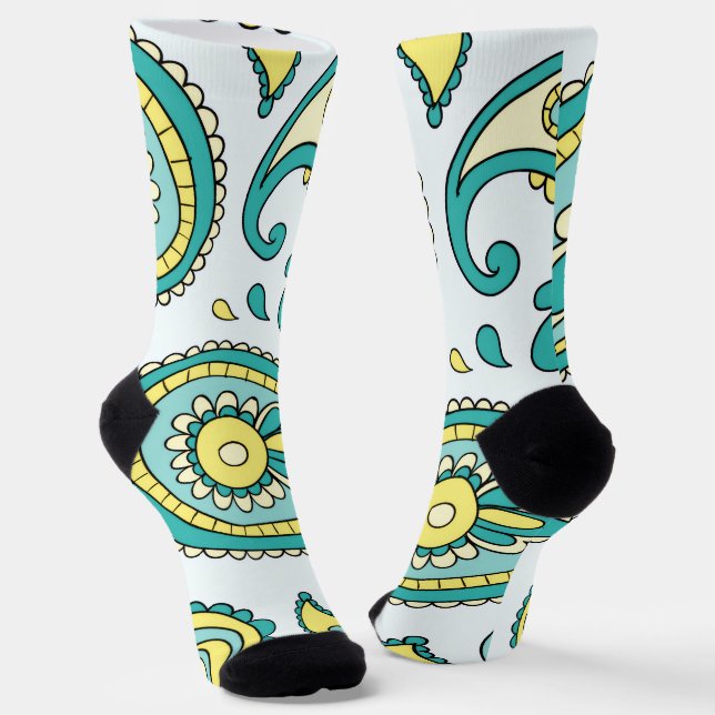 Crew Socken - Klassisches Paisley-Design (Gewinkelt)