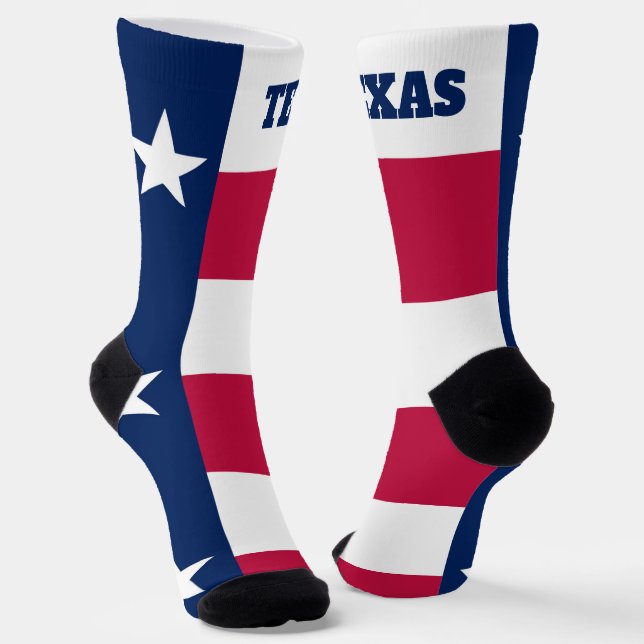 Crew-Socken mit der Flagge von Texas Socken (Gewinkelt)