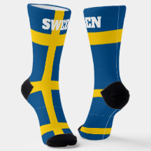 Crew-Socken mit schwedischer Flagge
