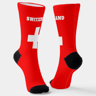 Crew-Socken mit Schweizer Flagge Socken