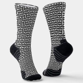 Crew Socken Schwarzweiß Streifen