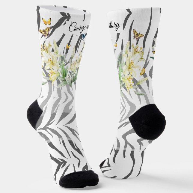 Crew Socken Tiger, Lilly und Schmetterlinge (Gewinkelt)