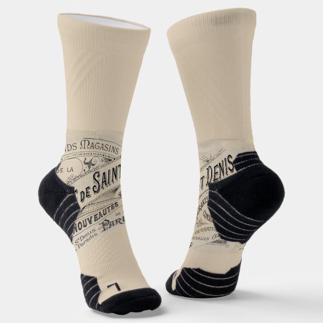 Crew Socks Paris, Frankreich Beige Socken (Gewinkelt)