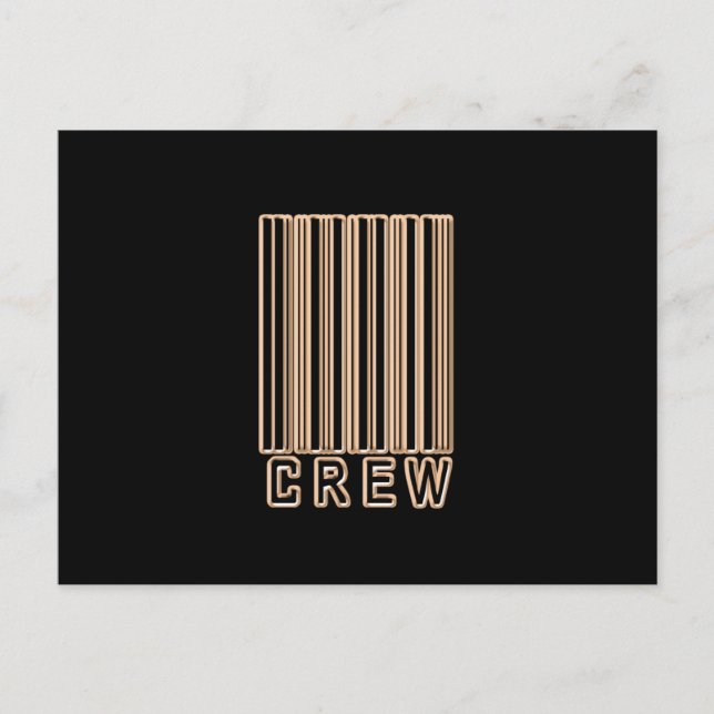 Crew Strichcode Postkarte (Vorderseite)