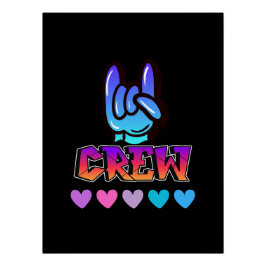Crew Swag Good Vibes Typografie Poster
