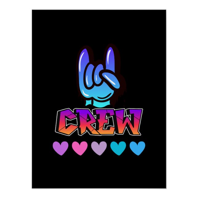 Crew Swag Good Vibes Typografie Poster (Vorderseite)