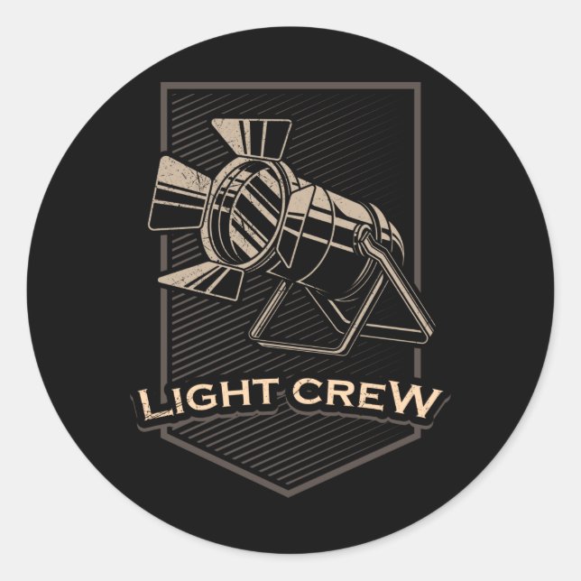 CREW Theater Lichttechnik Bühne Techniker Runder Aufkleber (Vorderseite)