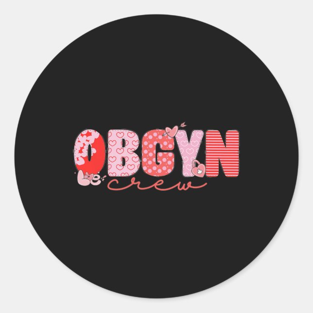 Crew Valentine Obstetrics Obgyn Group Runder Aufkleber (Vorderseite)