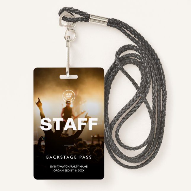 Crew Zugang Veranstaltung Konzertfestival Ausweis (Vorderseite mit Schlüsselband)