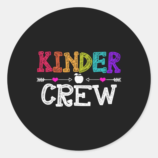 Crew zurück zur Schule Kindergarten Lehrerin St. Runder Aufkleber (Vorderseite)