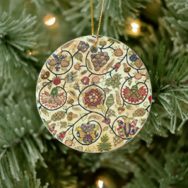Crewel Work Stickerei Obst und Blume Keramik Ornament