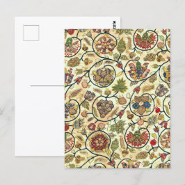 Crewel Work Stickerei Obst und Blume Postkarte