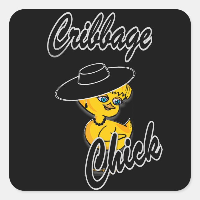 Cribbage Chick #4 Quadratischer Aufkleber (Vorderseite)