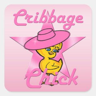Cribbage Chick #8 Quadratischer Aufkleber