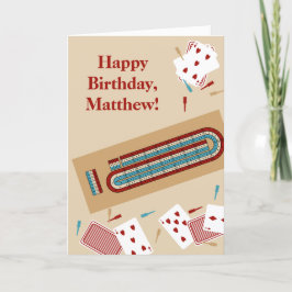 Cribbage Game Themed Custom Message Geburtstag Karte
