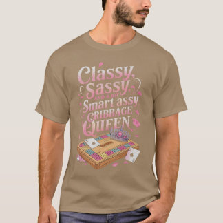 Cribbage Queen Skunked Peg Kartenspiel Brettspiel T-Shirt