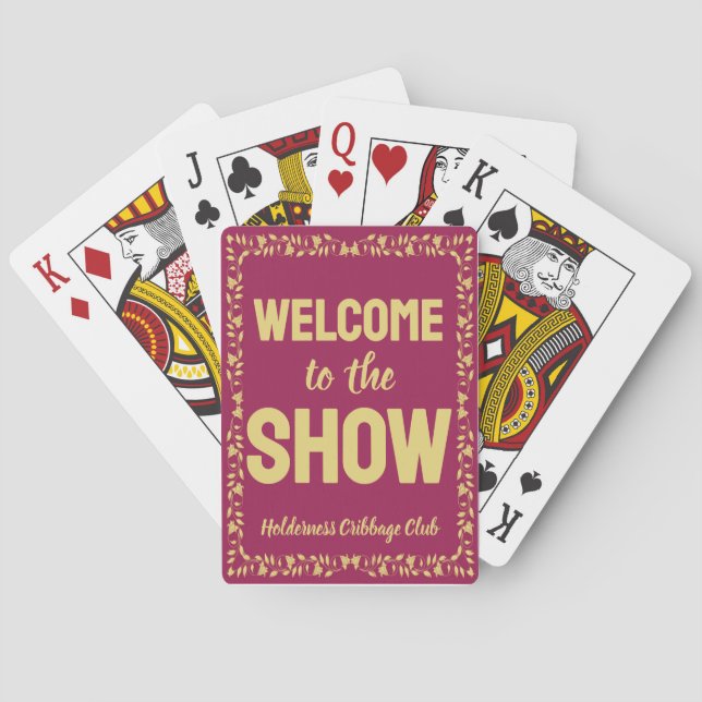 Cribbage Welcome to the Show Personalized Pink Spielkarten (Rückseite)