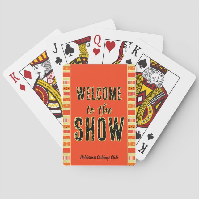 Cribbage Willkommen bei der Show Personalisierte O Spielkarten (Rückseite)