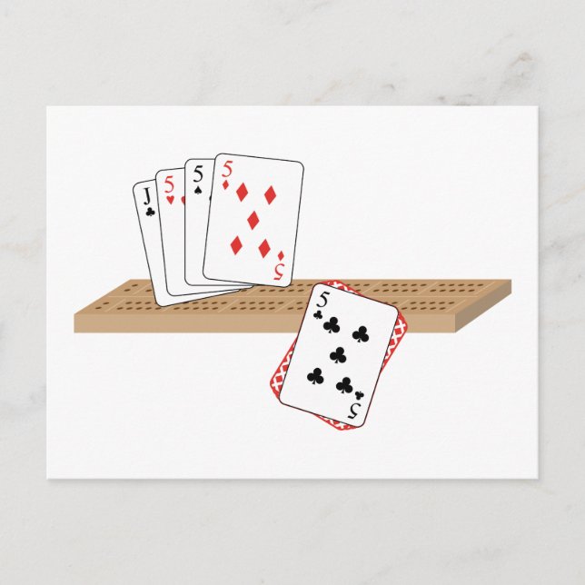 Cribbbage Hand Postkarte (Vorderseite)