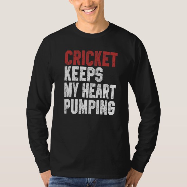 Cricke For Men Women Bearded Cricket Dad Coach T-Shirt (Vorderseite)