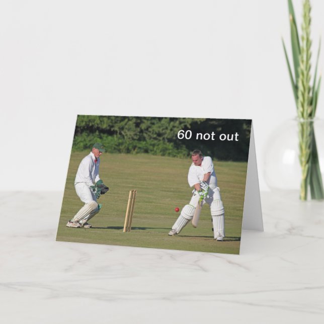 Cricket 60. Geburtstagskarte Karte (Vorderseite)