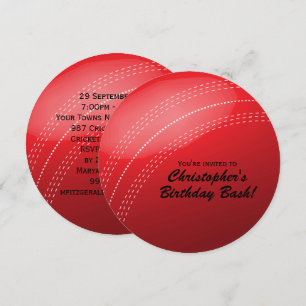 Cricket Ball Geburtstagspartei Einladung
