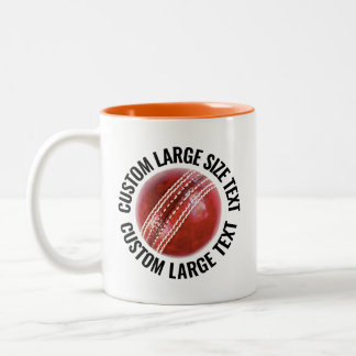 Cricket Ball & Großer Text ORANGE 11oz Benutzerdef Zweifarbige Tasse