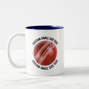 Cricket Ball & Kleiner Text NAVY BLAU 11oz Custom Zweifarbige Tasse