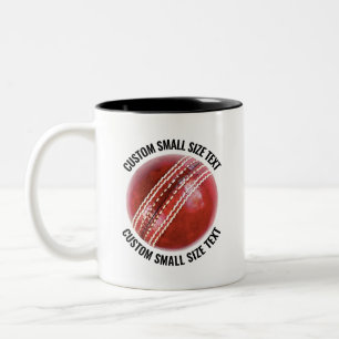 Cricket Ball & Kleiner Text SCHWARZ 11oz Benutzerd Zweifarbige Tasse