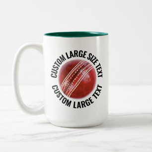 Cricket Ball & Large Text JÄGERGRÜN 425g Custom Zweifarbige Tasse