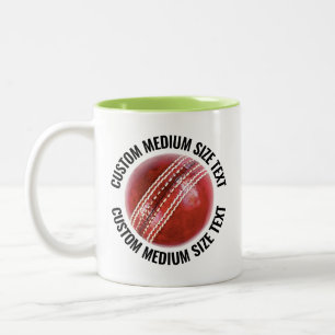 Cricket Ball & Mitteltext LIME GRÜN 11oz Custom Zweifarbige Tasse