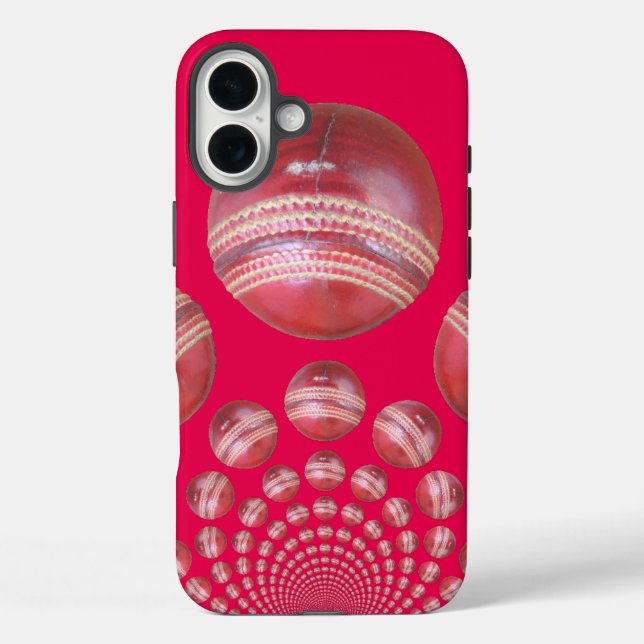 Cricket Ball Print des Sportlover iPhone 16 Plus Hülle (Rückseite)