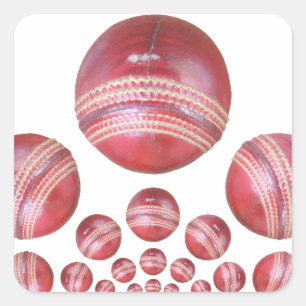 Cricket Ball Print des Sportlover Quadratischer Aufkleber