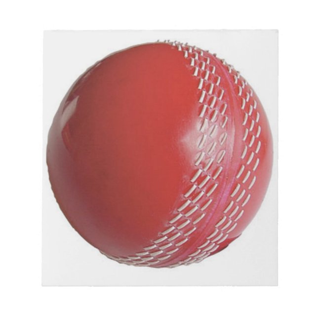 Cricket Ball Red Anpassen mit Ihrem Namen Notizblock (Vorderseite)