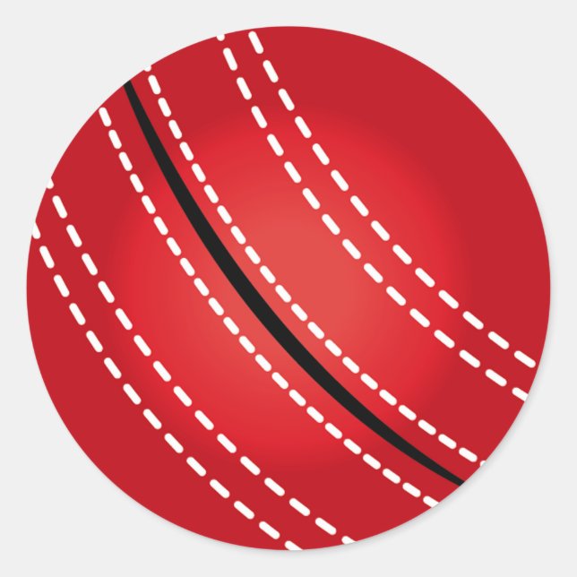 Cricket Ball Runder Aufkleber (Vorderseite)