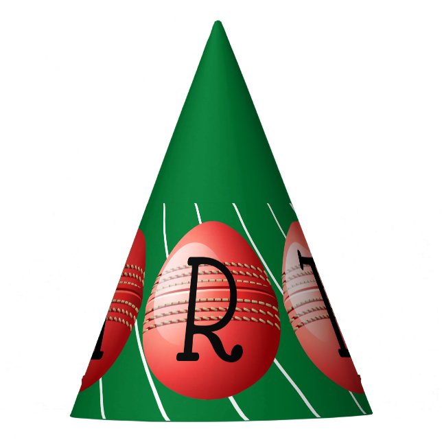 Cricket Ball Themed Party Hat Partyhütchen (Vorderseite)