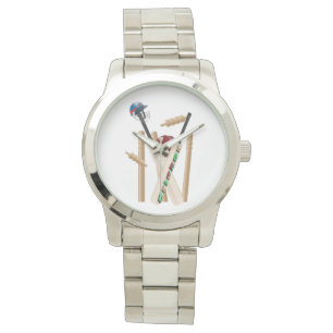 Cricket Ball und Stumps, Armbanduhr
